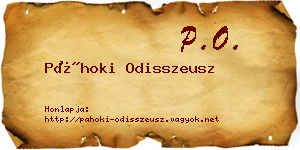 Páhoki Odisszeusz névjegykártya
